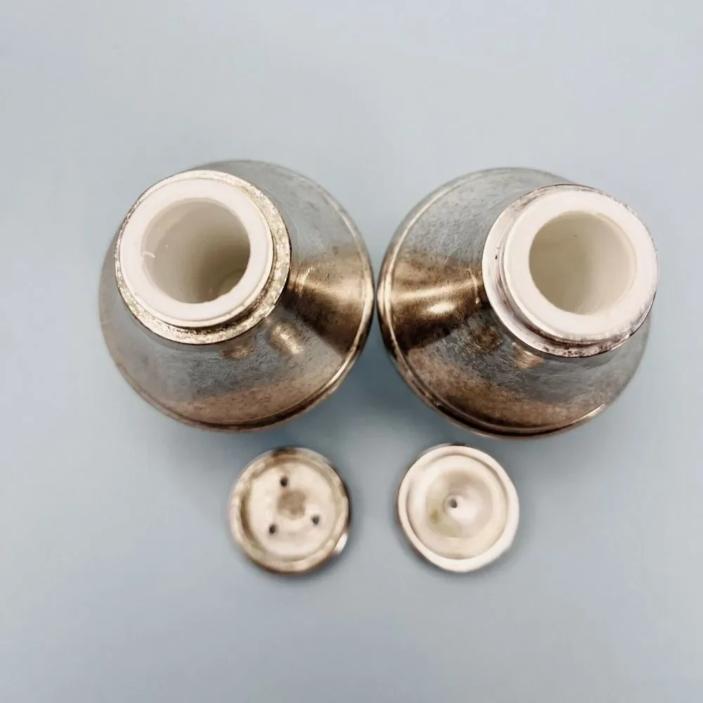 Vintage Art Deco Silver Plate Salt And Pepper Shaker Set‎ 3.75